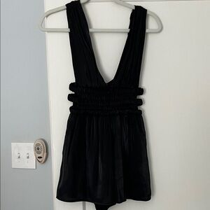Black Deep V Romper Jumpsuit